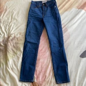 Blue Everlane Denim High Rise Slim Straight Jeans